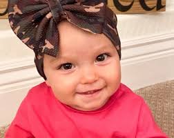 Camo Baby Headwrap, Camouflage Baby Bow, Baby Headband, Baby Head Wrap