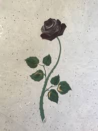 Firdevs Calkanoglu Imzali Ebru Marbling Gul Rose Blackrose Tablolar Sanat Klasik