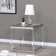 Sporting a thick, beveled edge, the tempered glass tabletop provides a stylish stage for framed. Contemporary Coffee Table With Tempered Glass Top Chrome Silver Legs Clear Overstock 24255845