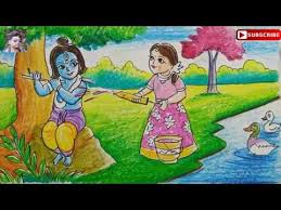 Very Easy Happy Holi Festival Scenery Drawing For Kids How To Draw Krishna And Radha For Kids Youtube Traditionally, rajasthan is very famous for marwari designs. very easy happy holi festival scenery drawing for kids how to draw krishna and radha for kids