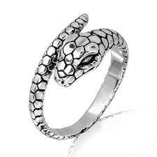 925 Sterling Silver Ouroboros Serpent Snake Reptile Infinity Hoop Ring Silver Serpent Snake Silver Rings