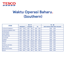 Waktu operasi kaunter duti setem lhdnm; Waktu Operasi Pejabat Pos Tesco Kajang