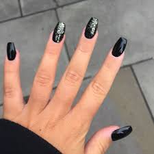 Acrylic Black And Gold Glitter Nails Black And Gold Glitter Coffin Shaped Nails Winter Is Coming Black Gold Nails Gold Acrylic Nails Prom Nails Silver