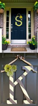 24 Inch Paper Mache Striped Letter Wreath Stripes By Misspokadot Home Diy Front Door Decor Door Decorations