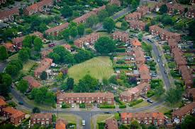 Aerial View Houses Welwyn Garden City Hertfordshire Garden City Welwyn Aerial View