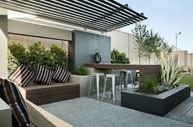 Pergola Murale Alu Deco Terrasse Banquette Bar Patiodesign Achtertuin Patio Buiten Pergola