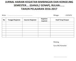 Agenda harian guru merupakan administrasi dengan format berupa tabel. Contoh Format Jurnal Harian Guru Bk Bimbingan Konseling