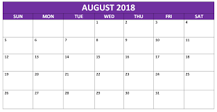 August 2018 Calendar Document Full Weekday 2018 Calendar Template Calendar Template Calendar Word