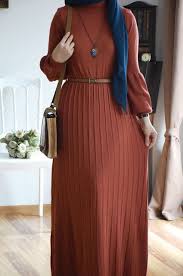 Balon Kol Tarcin Rengi Triko Elbise Mutevazi Kiyafetler The Dress Elbise