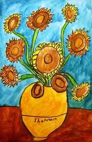 Van gogh sunflowers for kids. For The Love Of Art 2nd Grade Vincent Van Gogh Sunflowers Sunflower Art Van Gogh Art Van Gogh Sunflowers
