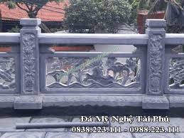 Mẫu lan can đá thông phong chạm sen đầm đẹp 52