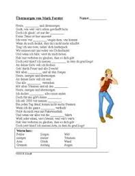 German Song Activity Ubermorgen Von Mark Forster Mit Kurze Biografie Sub Plan English For Students Word Bank German Songs