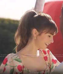 WornOnTV: Emily's cherry print dress