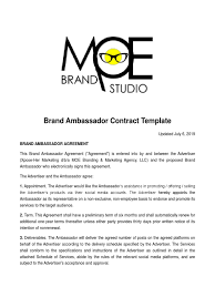 Check spelling or type a new query. Brand Ambassador Contract Confidentiality Advertising