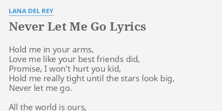 Never Let Me Go Lyrics By Lana Del Rey Hold Me In Your