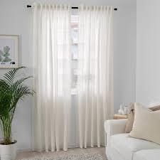 Dytag Curtains 1 Pair White 57x98 Ikea White Curtains Living Room Curtains White Linen Curtains