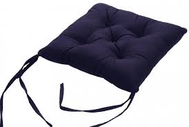 Seat pads & dining cushions. 4 X Cotton Chair Cushion Seat Pad With Ties Navy Blue