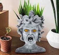 Amazon.com: PERFECTOP Maceta grande con cabeza de Medusa ...
