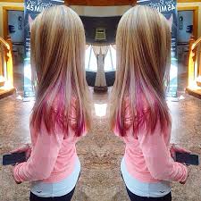 But they want to add a unique color to their hair, without adding this quiz will help those kind of people, and will get them to decide on what color they should go for. Blonde Pink Highlight Lowlight Longhair Peekaboo Peekaboo Hair Hair Color Streaks Kids Hair Color