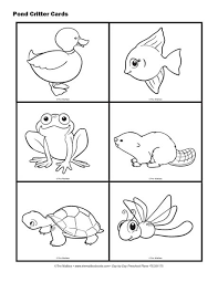 Science Cards Pond Animals The Mailbox Pond Animals Animal Coloring Pages Pond Crafts