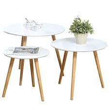 Featuring three stable legs that beautifully complement the black tabletops. Nesting Tables Set Of 3 Coffee Table Round End Side Table Night Stand Table Telephone Sofa Snack Table F Coffee Table Nesting Tables Living Room Nesting Tables