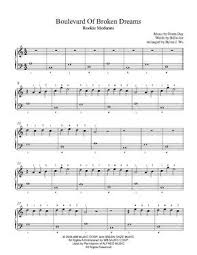 Green Day Boulevard Of Broken Dreams Piano Sheet Music Boulevard Of Broken Dreams By Green Day Piano Sheet Music Rookie Level Sheet Music Piano Sheet Music Piano Music