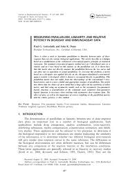 Pdf Measuring Parallelism Linearity And Relative Potency In Bioassay And Immunoassay Data