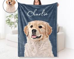 personalized pet blanket with a pet's photoの画像