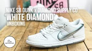 Diamond x nike sb dunk low color: Diamond Supply Co X Nike Sb Dunk Low Pro White Diamond Sneaker Unboxing Youtube