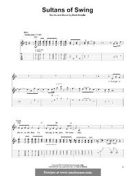 Sultans Of Swing Dire Straits By M Knopfler Sultans Of Swing Sheet Music Learn Guitar Songs