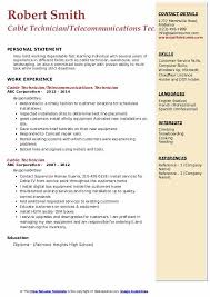 cable technician resume samples