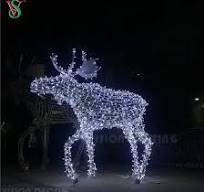 Outdoor Large 3D Lighted Animals Decorations Christmas Moose Motif Lights