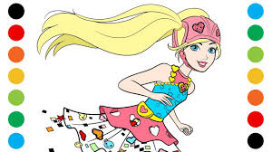 Get hold of these coloring sheets that are full of pictures and involve your kid in painting them. Barbie Roller Skates Coloring Pages For Kids Digital Coloring Youtube