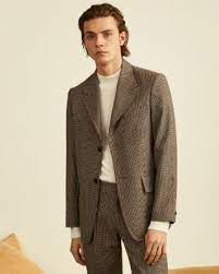 Karl lagerfeld paris mens sz large wool blend houndstooth jacket outerwear. Sandro Houndstooth Slim Fit Suit Jacket Men Bloomingdale S Mens Suit Jacket Steampunk Men Clothing Slim Fit Suit