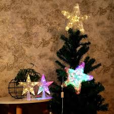 Christmas Tree Top Light LED Glowing Star Lights, Size: Small EU Plug(Red)