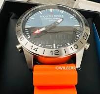 NORTH EDGE Gavia Watch Pilot and Diver Tactical | Silicone Orange Strap