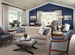 One Wall Navy Accent Wall Love This Whole Room Accent Walls In Living Room Beige Living Rooms Blue Accent Wall Living Room