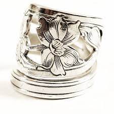Narcissus Flower Ring Sterling Silver Spoon Ring Etched Etsy Silver Spoon Ring Sterling Silver Spoons Sterling Silver Spoon Ring