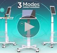 Chariot médical roulant réglable : station de travail mobile pneumatique  avec boîtier iPad pour iPad et tablette 9,7-13" – Idéal pour hôpital, ...