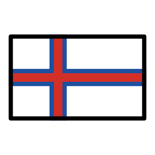 White with a red cross outlined in blue extending to the edges of the flag; Flag Faroe Islands Emoji