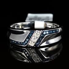 Http Rubies Work 0096 Ruby Rings Mens White 14k Gold Gp Genuine Real Blue Diamond Ring Eng Blue Diamond Ring Blue Diamond Engagement Ring Blue Wedding Rings