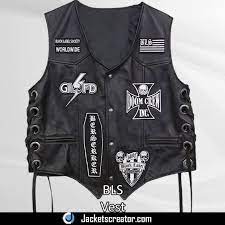 Bls Leather Vest Black Label Society Vest Jackets Creator Black Leather Vest Black Label Society Black Label