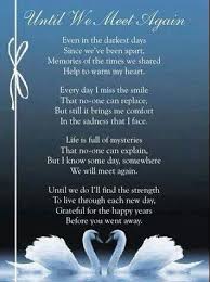 Until We Meet Again I Miss You Cousin Heaven Quotes Funeral Poems Missing My Husband