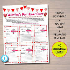 Order beautiful flowers for teacher's day from ferns n petals. Editable Valentine S Day Flower Gram Flyer School Etsy