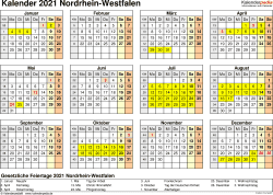 Individuellen kalender erstellen und als pdf drucken: Kalender 2021 Nrw Ferien Feiertage Pdf Vorlagen