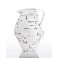 Black And White Pitcher Abigails Graffiti Pitcher Table Vase Black White Graffiti Decorative Accessories Vases Decor