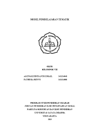 Skripsi ini membahas tentanganalisis perangkat pembelajaran tematik guru sd negeri 252 sapiri kecamatan kajang 2. Model Dan Pembelajaran Dan Tematik