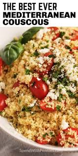 Couscous Is Crazy Quick To Make And Full Of Flavor With Tomatoes Herbs And Feta In 2020 Couscous Recipes Simple Couscous Recipes Couscous Dishes