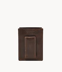 Deacon bifold front pocket wallet•money clip wallet•exterior id window•personalized wallet•bifold money clip•mens gifts•anniversary gift. Derrick Rfid Magnetic Card Case Ml3812201 Fossil