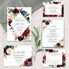 Maybe you would like to learn more about one of these? Floral Wedding Invitation Burgundy Purple Navy Blue Eucalyptus